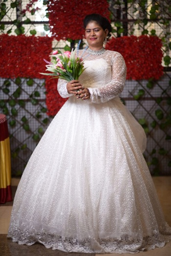 Woman in white dress